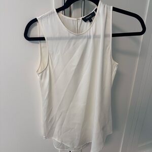 Theory Cream Sleeveless Silk Shell Top